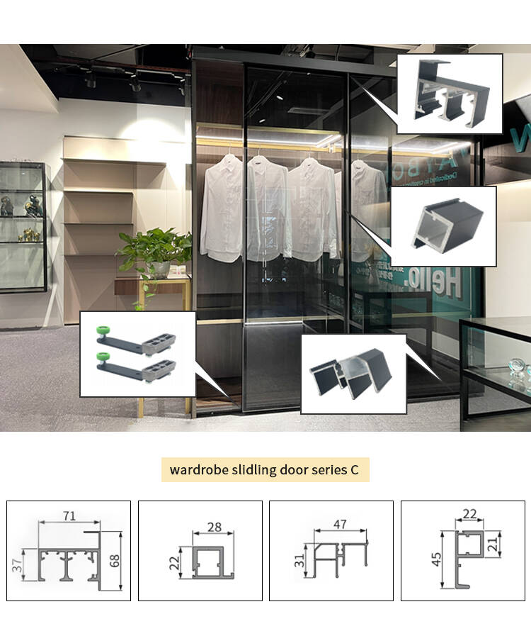 New design Wardrobe Closet Sliding Glass Door Aluminium Profile Sliding ...