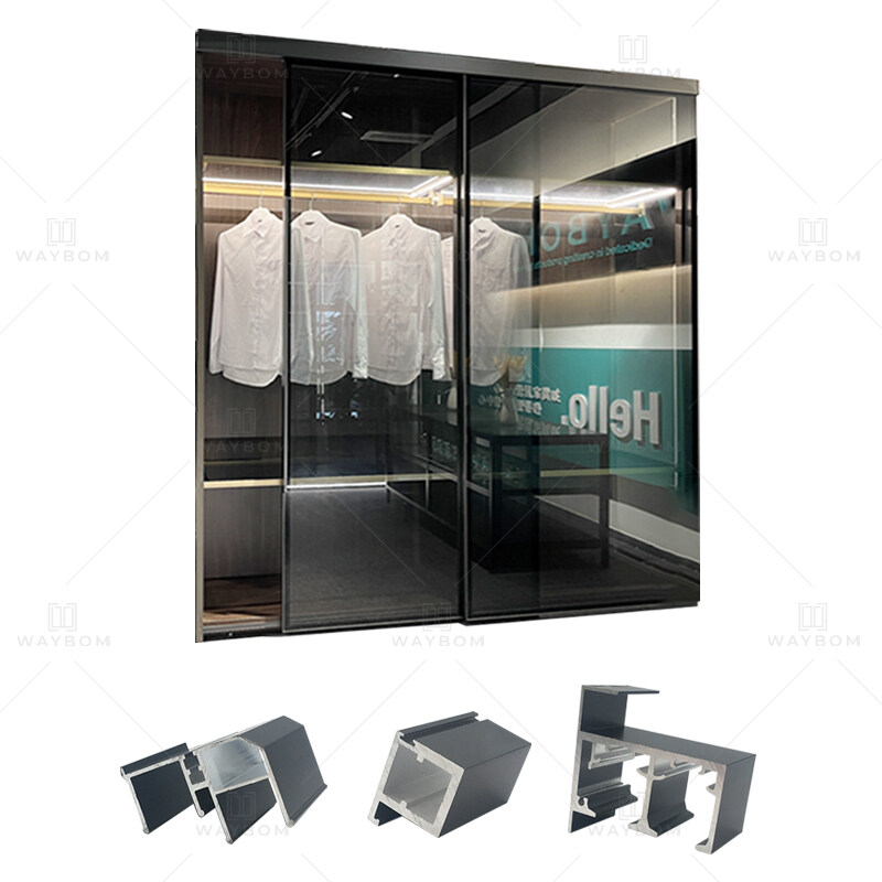 New design Wardrobe Closet Sliding Glass Door Aluminium Profile Sliding Doors For Wardrobe Sliding Door Track Aluminum Profile