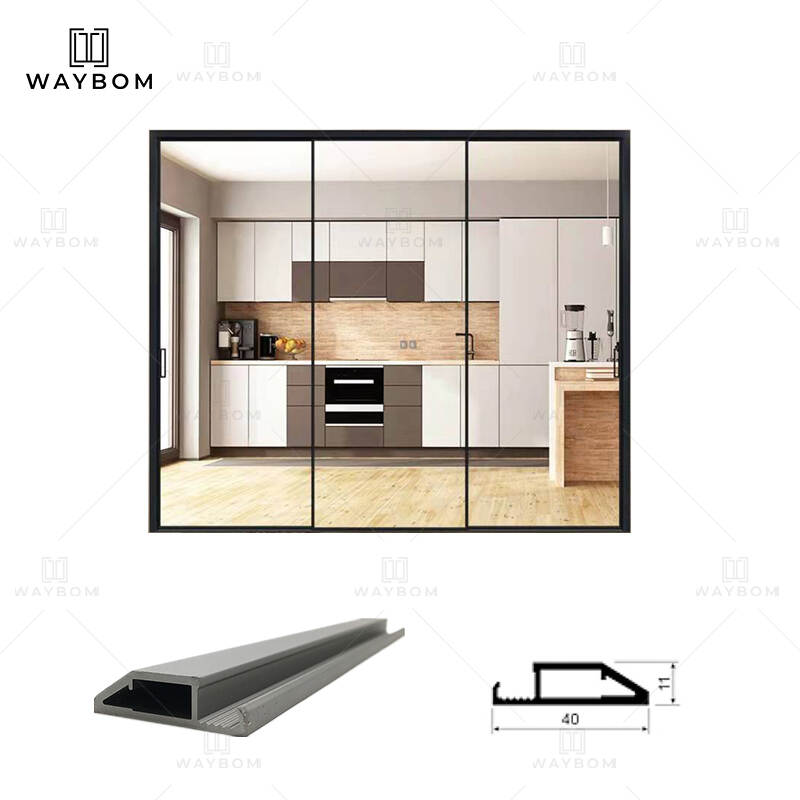 40 series E single glass profile telescopic sliding doors for interiors Sliding Door System Interior Narrow Frame