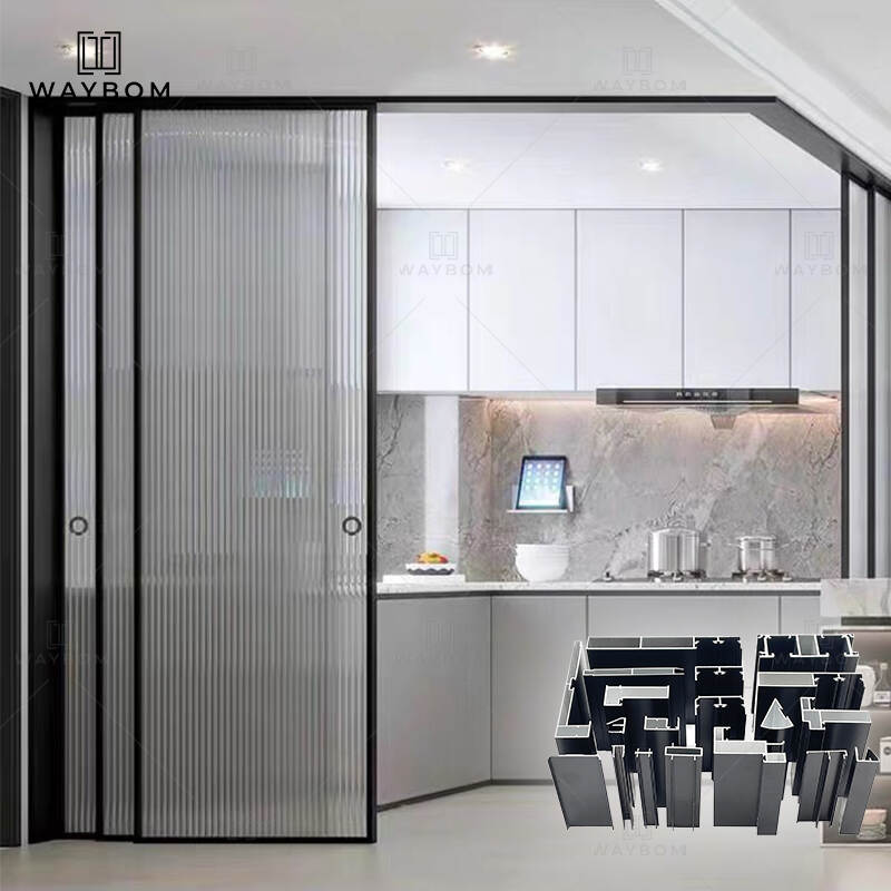 40 slim Sliding Door Interior Partition Doors Aluminum Alloy Profile glass profile swing doors used indoors