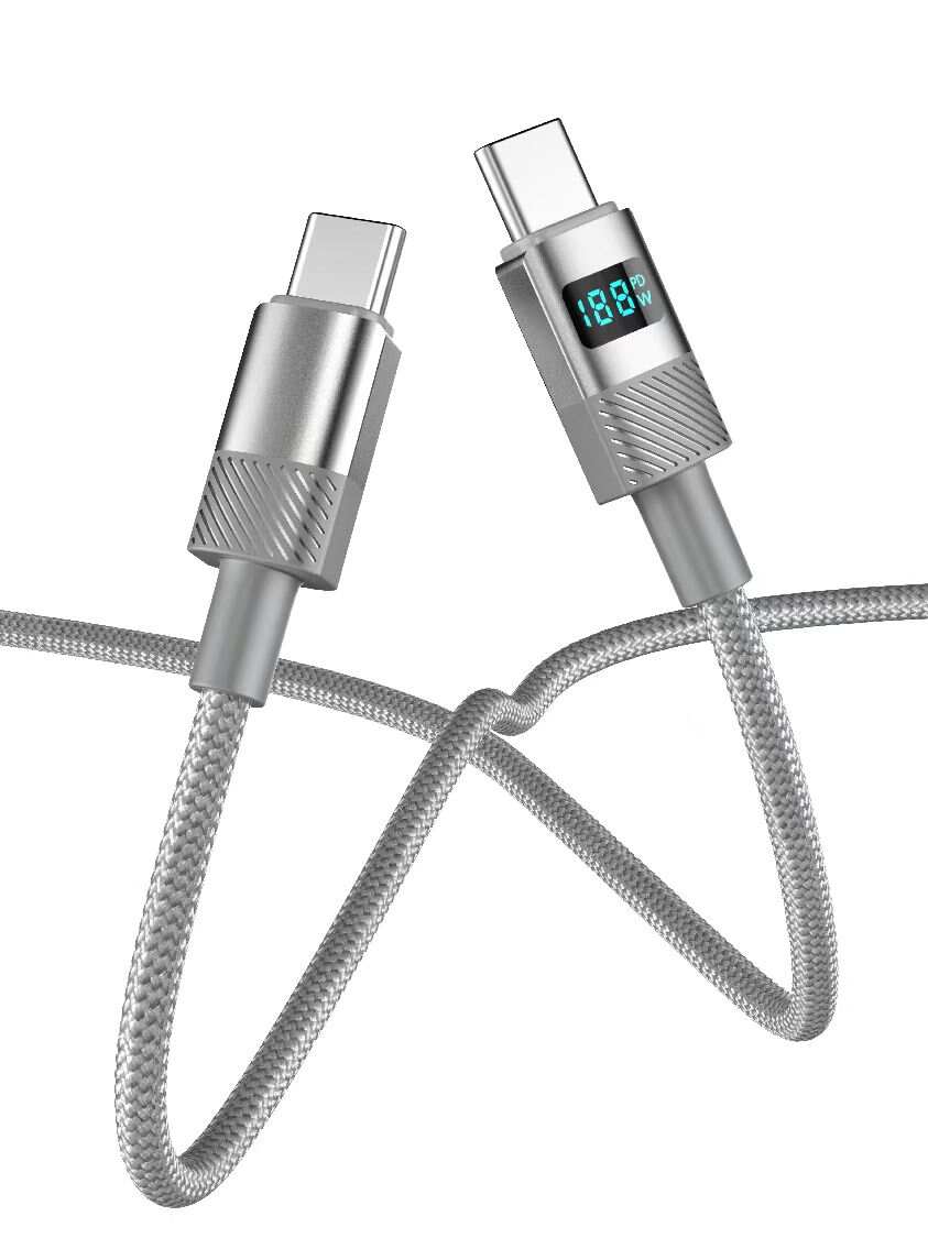 Horizontal digital display aluminum alloy data cable USB-LIGHTNING/MICRO/TYPE-C                                      PD C-C 60W