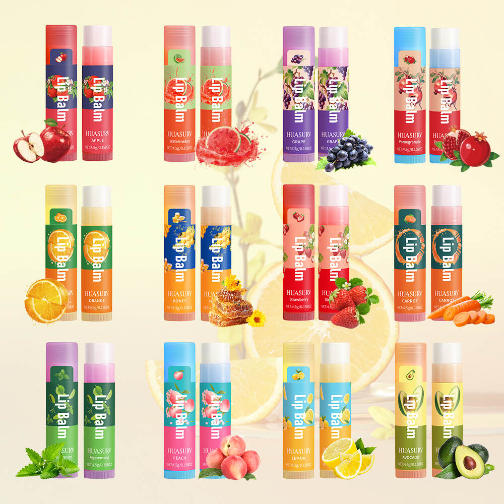 HUASURV Fruity Moisturizing Lip Balm （24pcs/box 48pcs/box MIX colors）