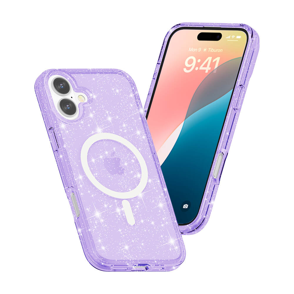 Shock-Resyper Sparkling и Shining Clear Glitter Magnetic Phone Case для iPhone 16-Copy