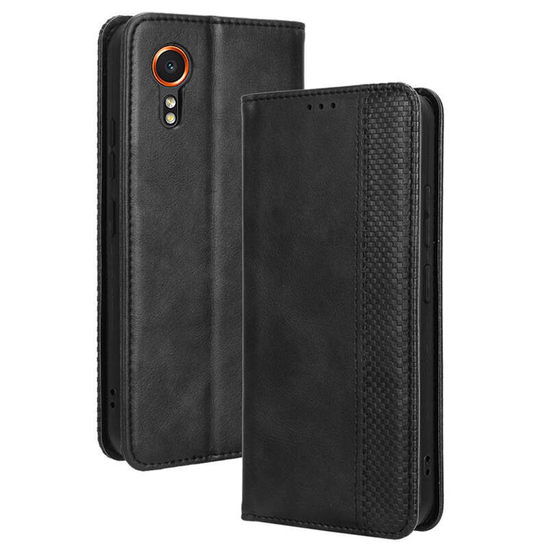 Flip Wallet Tampo magnético Tampa retro Luxury Texture Flip PU Leather para Samsung Galaxy Xcover7 Acessórios para celulares