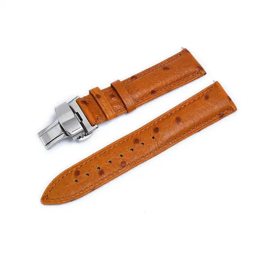 Luxus Strauß weiche echte Leder -Uhren -Bänder Accessoires 18mm 19mm 20mm 21mm 22mm Leder Uhrengurt Deployment Verschluss