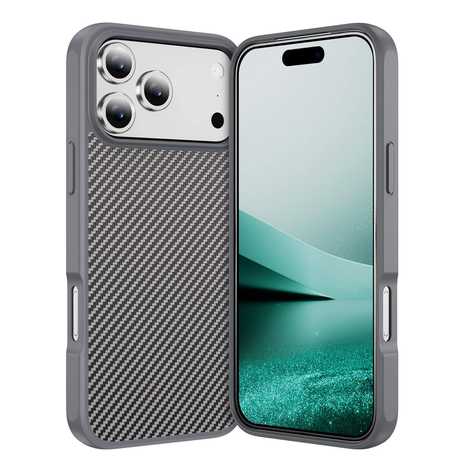 Creative Design Carbon Fiber Magnetic Phone Case для iPhone 17 Pro-Copy
