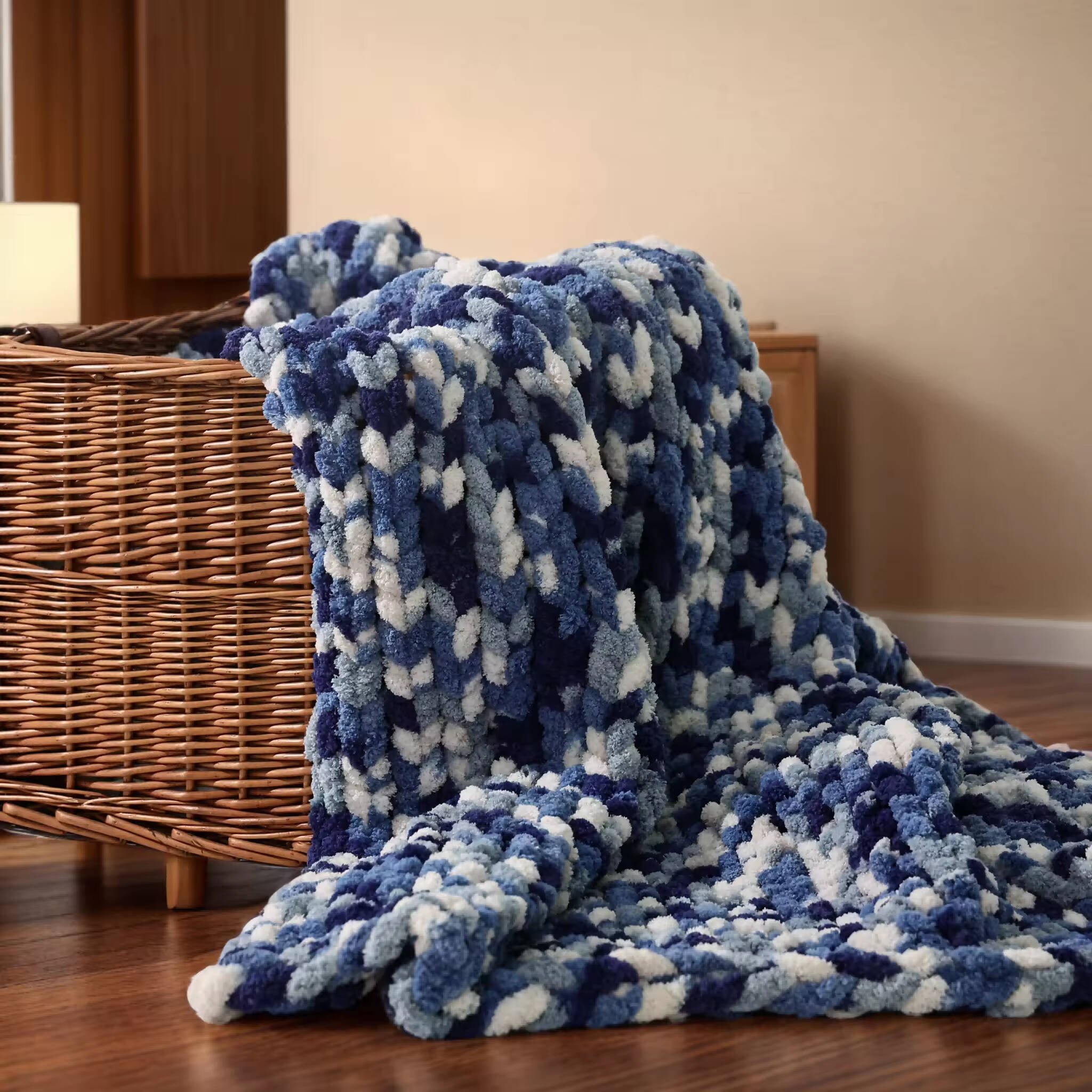 Chunky Knit Blanket Throw Soft Jumbo Chenille Blanket Yarn Cozy Modern Style Soft Throws for Home Use Customizable Size