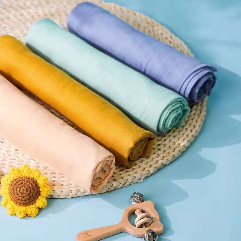 Organic Cotton Newborn Receiving Infant Wrap Bedding Gift Set Baby Muslin Swaddle Blankets