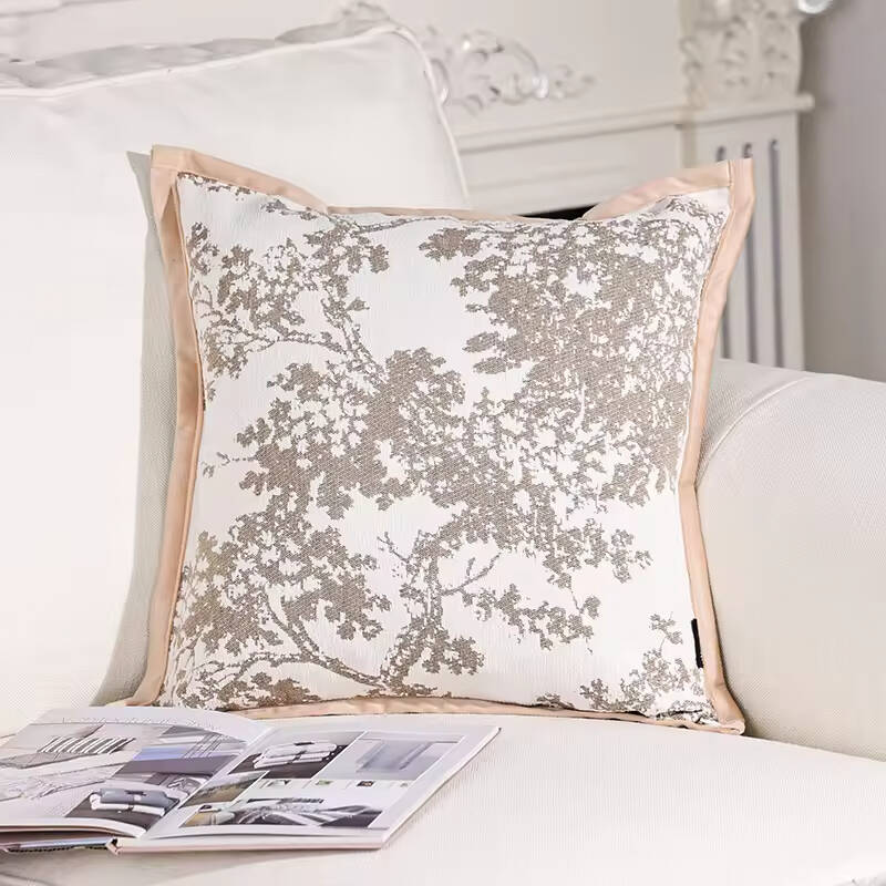 Factory Price Exquisite Knitted Pillow with Plant Embroidery Pattern Decorative Pillow Used by Traditional Chinese Ink Painters