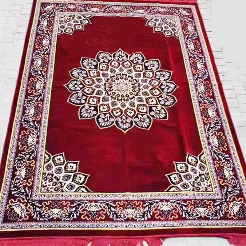 Super Soft Islamic Moroccan Carpet Muslim Portable Printed Thick Prayer Rug Cheap Durable Raschel Padding muslim prayer mat