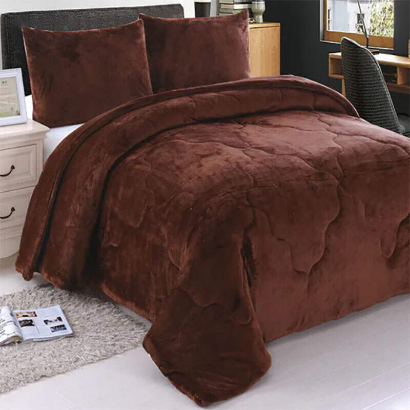 Flannel comforter set with pillow case velvet dark color sherpa fleece comforter quilt luxury bedding set