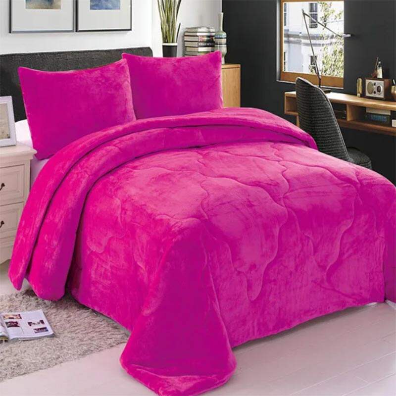 Home textile 3pc 100% Velvet Flannel Duvet Fuzzy Long Plush Cover Set Bedding Set