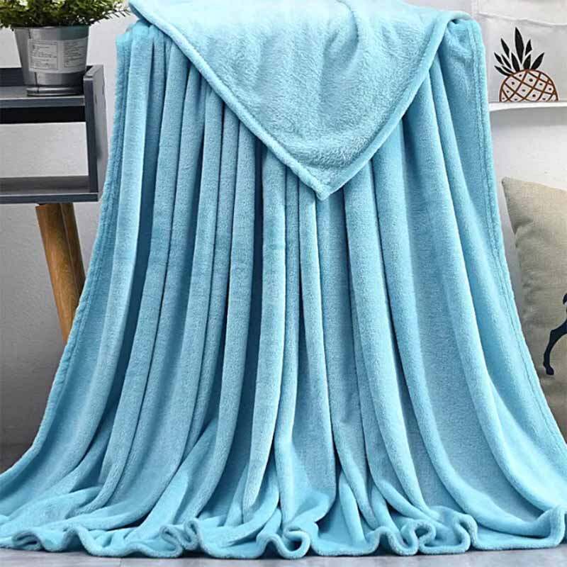 China Big Factory Good Price Anti-pill Coral Flannel Fleece Blanket, Factory Custom Solid Plain Fleece Flannel Blanket