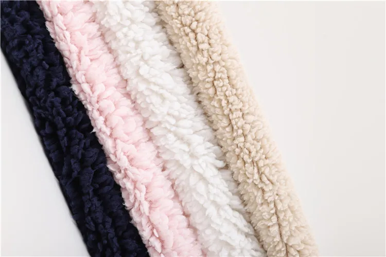 Thick 100 Polyester Knit Faux Fleece Sherpa Fabric