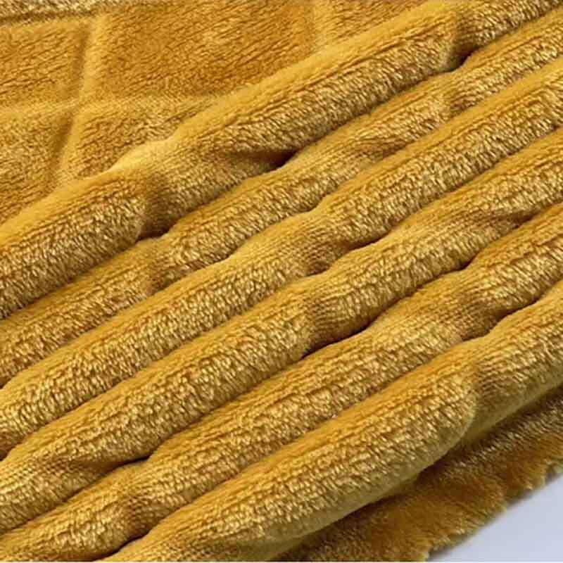 Pajamas Blanket Toys Plush Fabric Ultrasonic Double Sides Embossing Coral Fleece Fabric Knitting