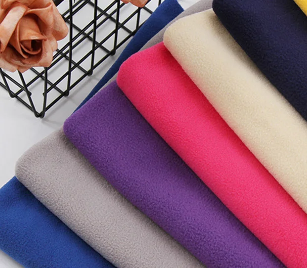 Double Brushed One Side Anti Pilling Knit Polyester Polar Fleece Fabric for Winter Jacket