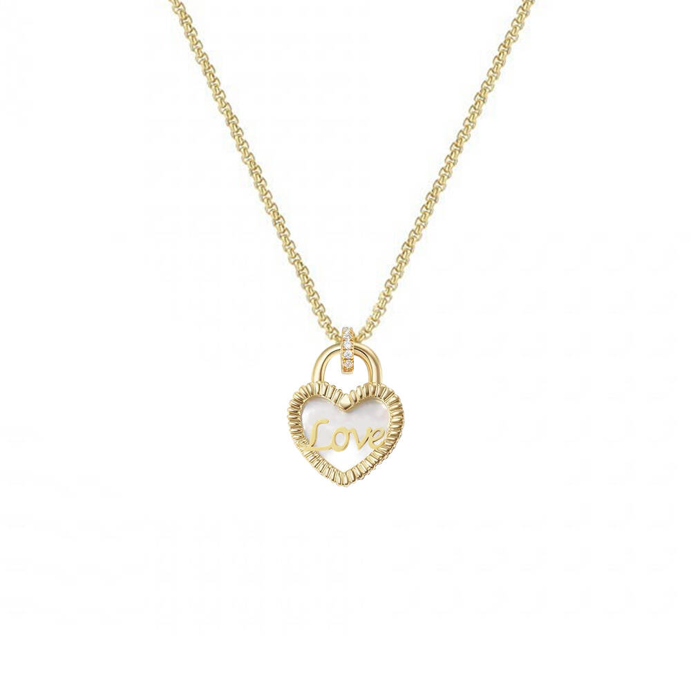 Valentine's Day Heart Mother of Pearl Necklace – Love and Elegance