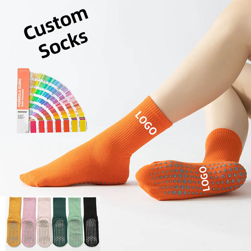 Custom Logo Anti-slip Sports Socks Women's Pilates Dance Sports Anti-slip Ankle Grip Yoga Socks