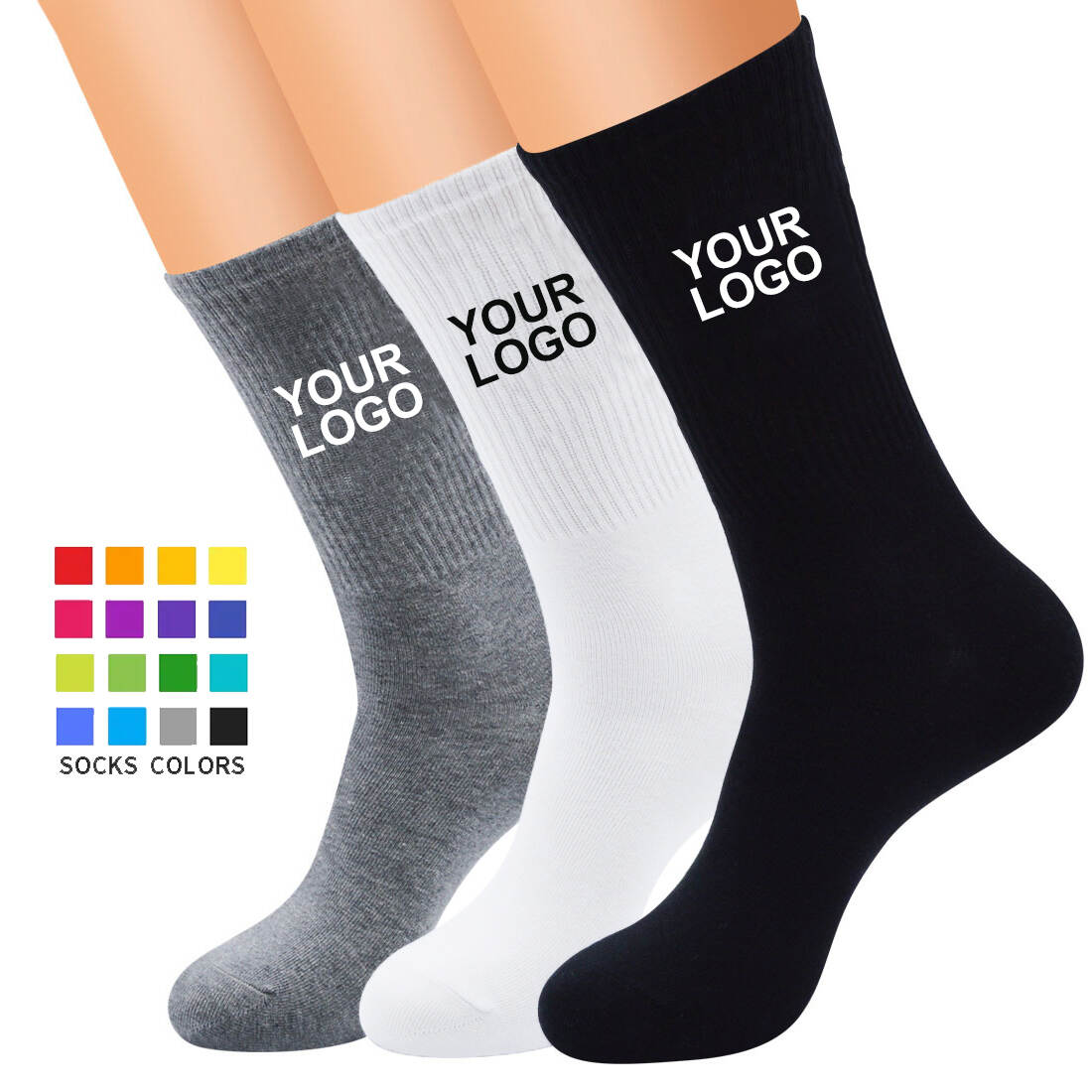 OEM High Quality Printed Letter Socks Custom Unisex Men's Logo Custom Socks With Packaging