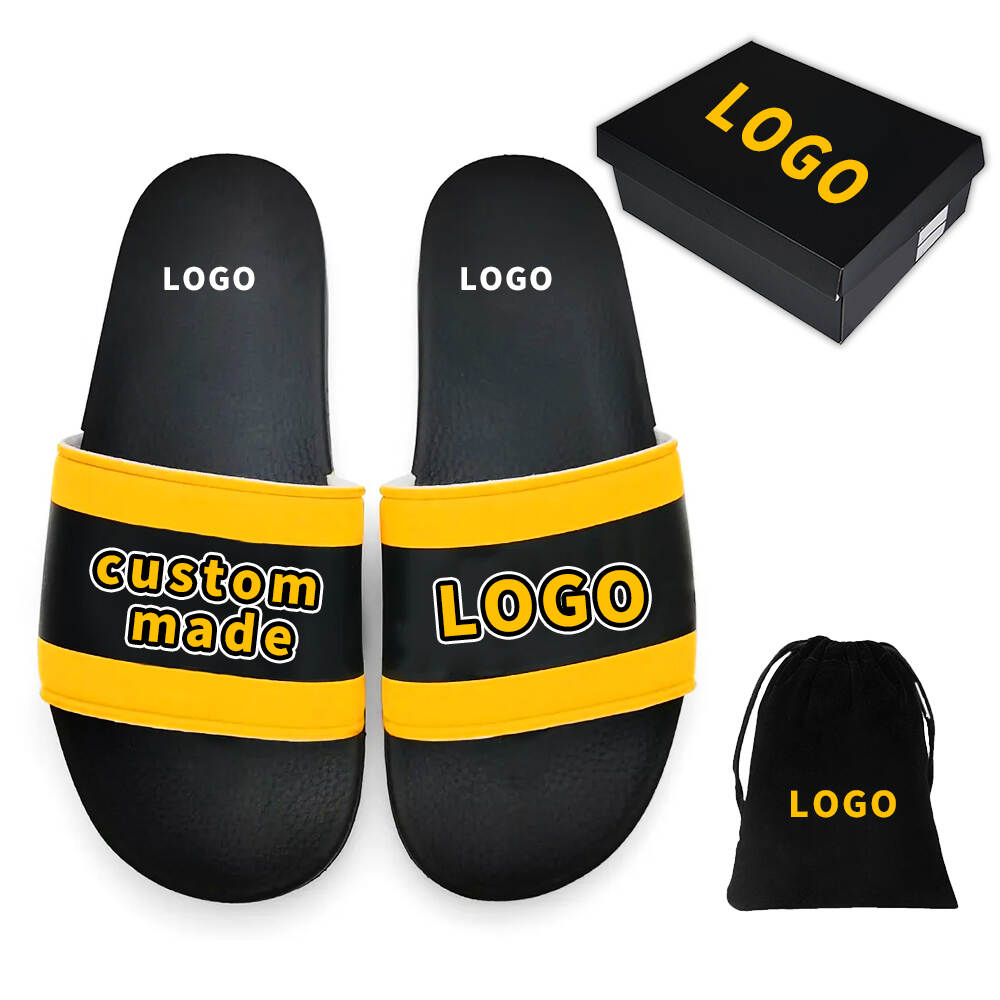 Custom sports logo slippers PVC, EVA soles for men and women, team logos can also be printed