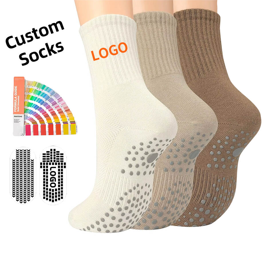 2025 Customized Women's Summer Knitted Cotton Non-slip Sports Socks Striped Design Suitable for Pilates Yoga