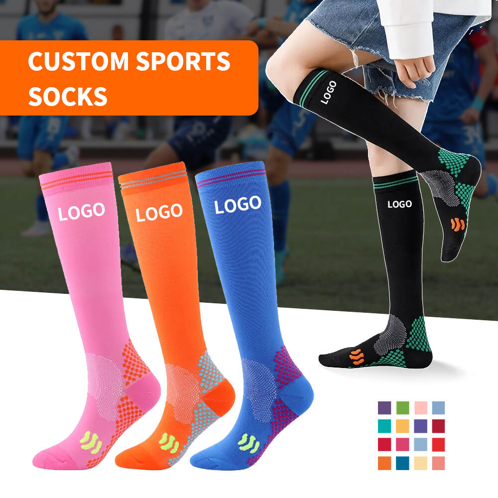 Custom Unisex High Quality Compression Socks Extra Wide Calf Seamless Running Socks Sustainable Compression Sports Socks