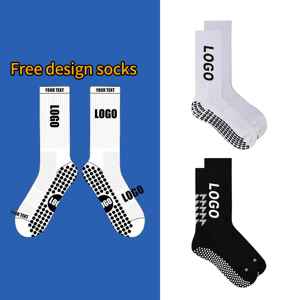 High Quality Anti Slip Designer Sports Socks Custom Logo Unisex Grip Soccer Football Socks Create Your Own Logo Grip Socks MOQ