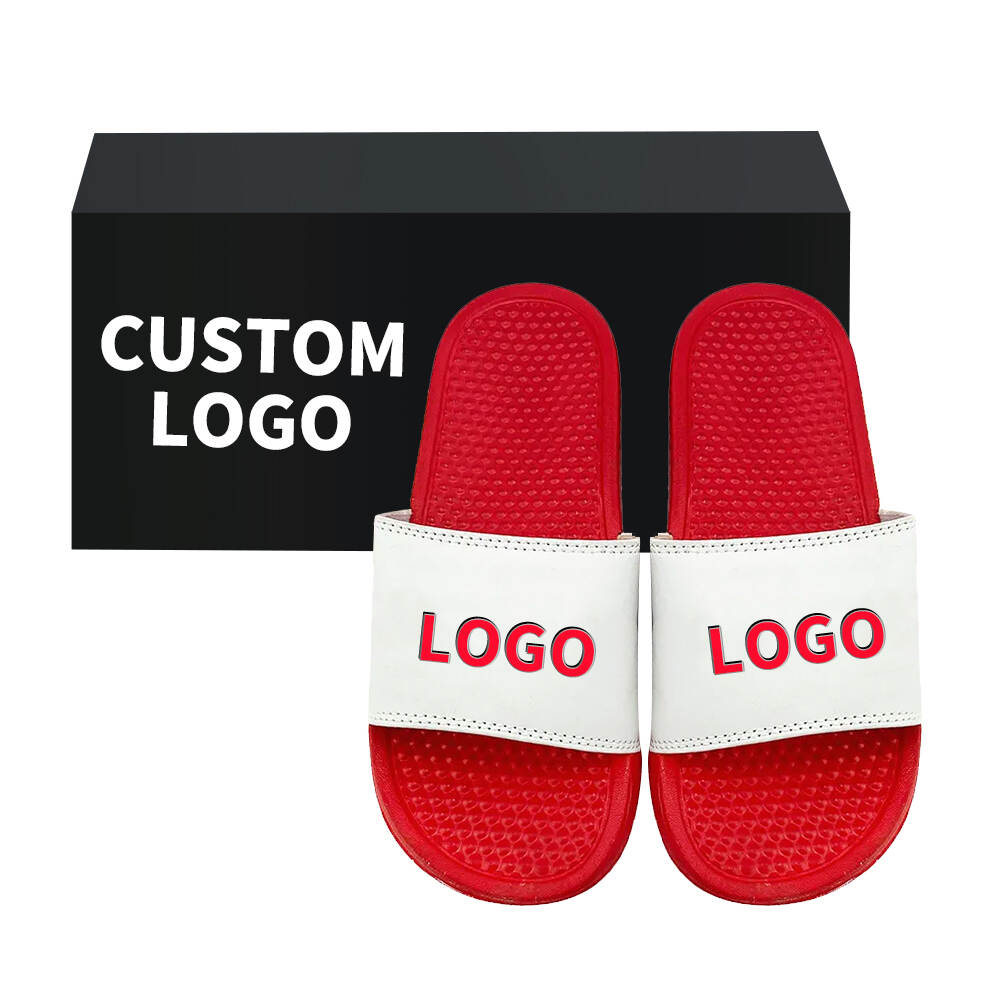 2025 New Men's and Women's Red Beach Massage Sports Slippers Wholesale Customized Logo Lightweight Non-slip Durable