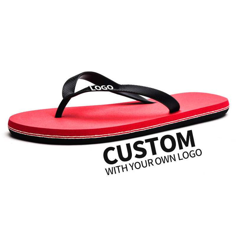 Wholesale Custom Flat Flip Flops Men Fashion Lightweight Non-slip Durable Multifunctional Beach Slippers