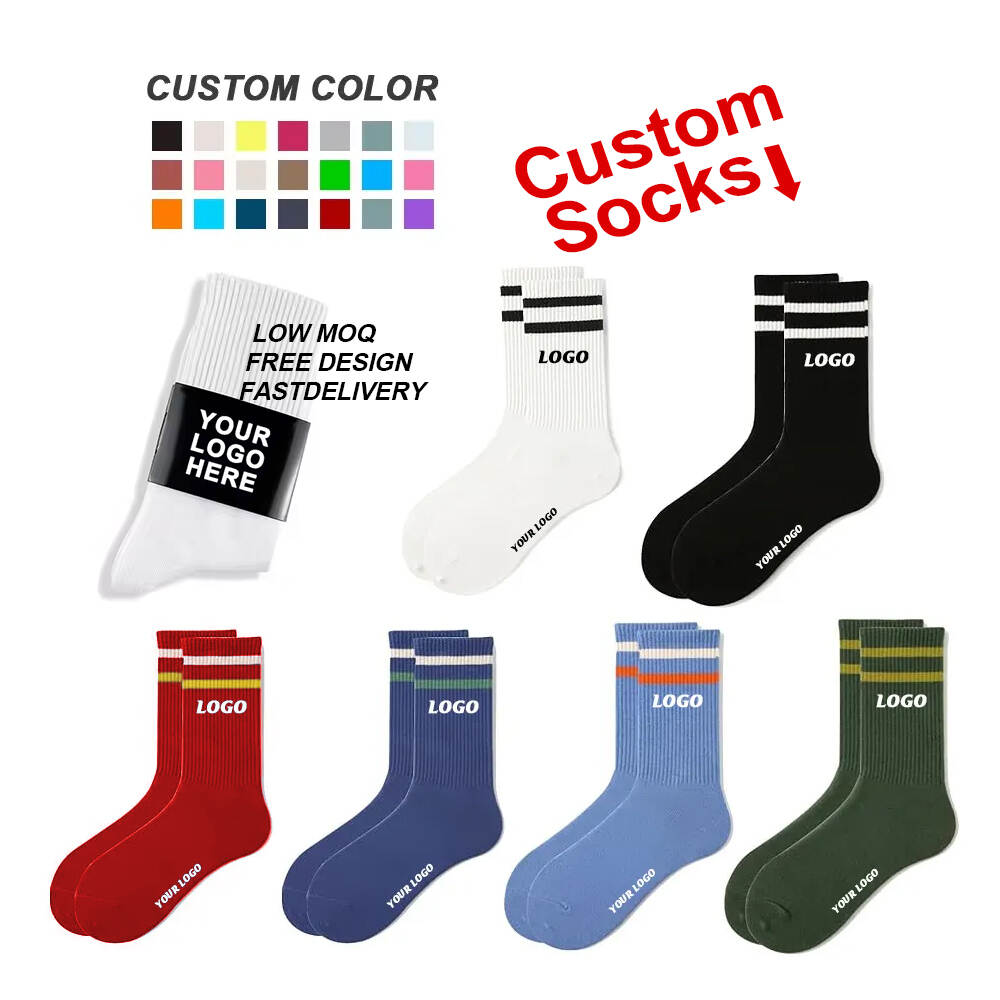 Unisex Tennis Cycling Sports Socks Wholesale Pure Cotton Mid-tube Custom logo New Style Fashion Low Minimum Order Quantity