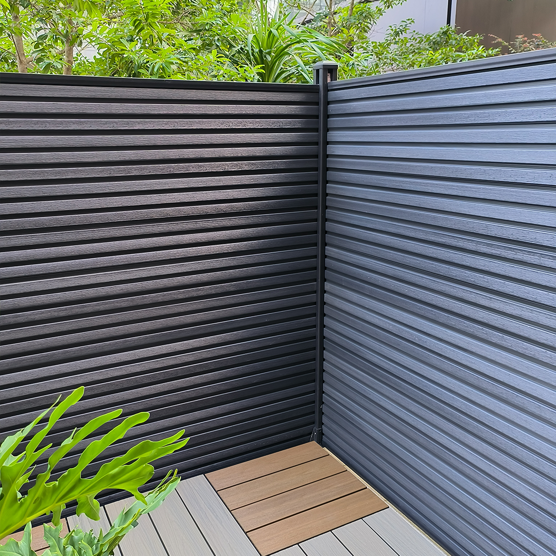 composte fence;slat wall fence panel;Modern fence panels wholesale;Composite privacy fence supplier;3D design fence slats; WPC fencing materials; Architectural fence systems; Contemporary garden screening; Modern outdoor privacy solutions; Commercial fence manufacturer