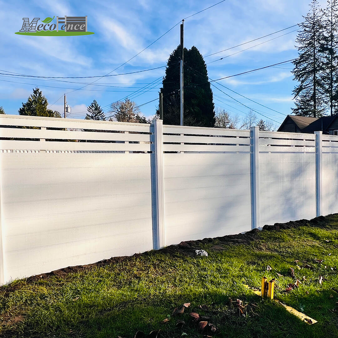 Customized white composite fence from Mecofence