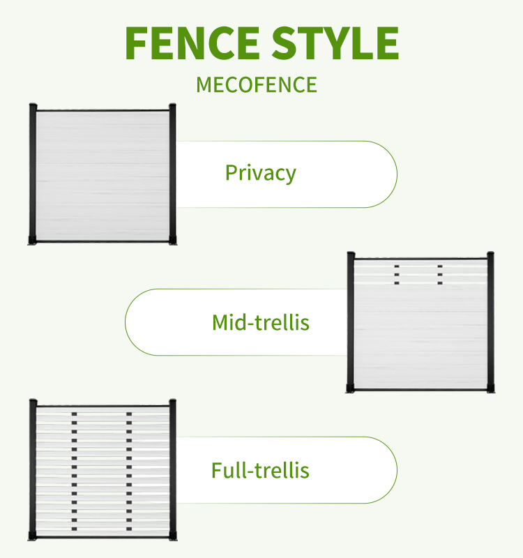 White WPC fence in different styles 