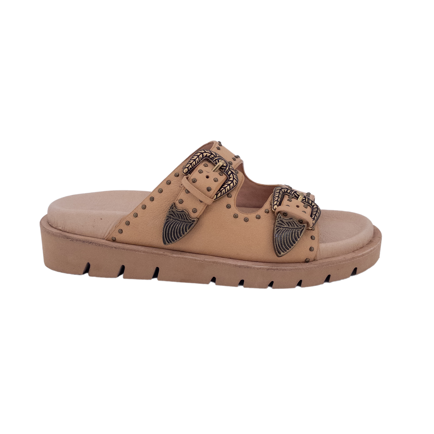 Ergonomic platform sandals; Comfort slides for women; White label summer footwear; Chunky sole slide sandals; Casual buckle platform shoes