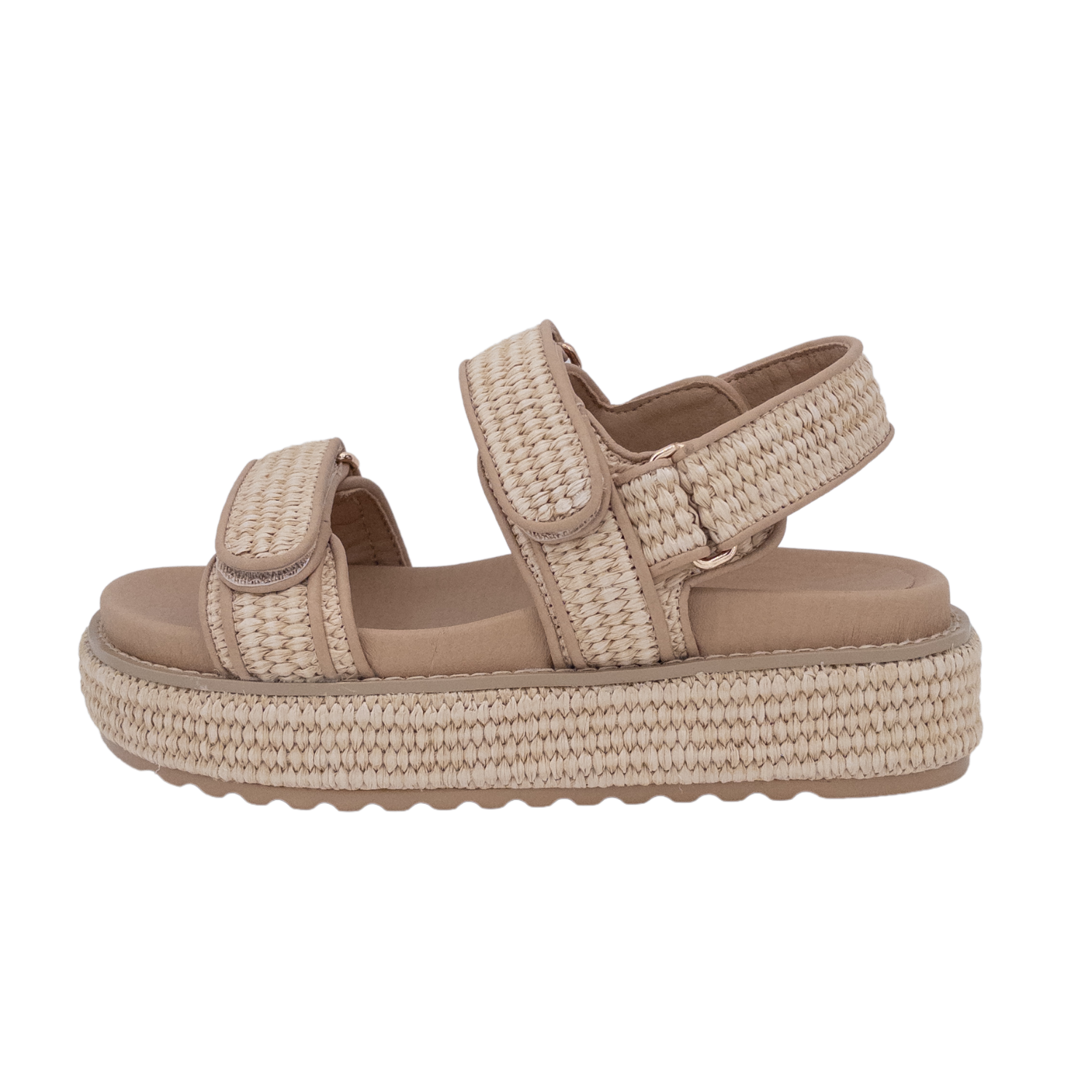 Raffia platform sandals; High platform summer shoes; Natural fiber upper footwear; Vacation-ready platform sandals; Wholesale boho platform sandals