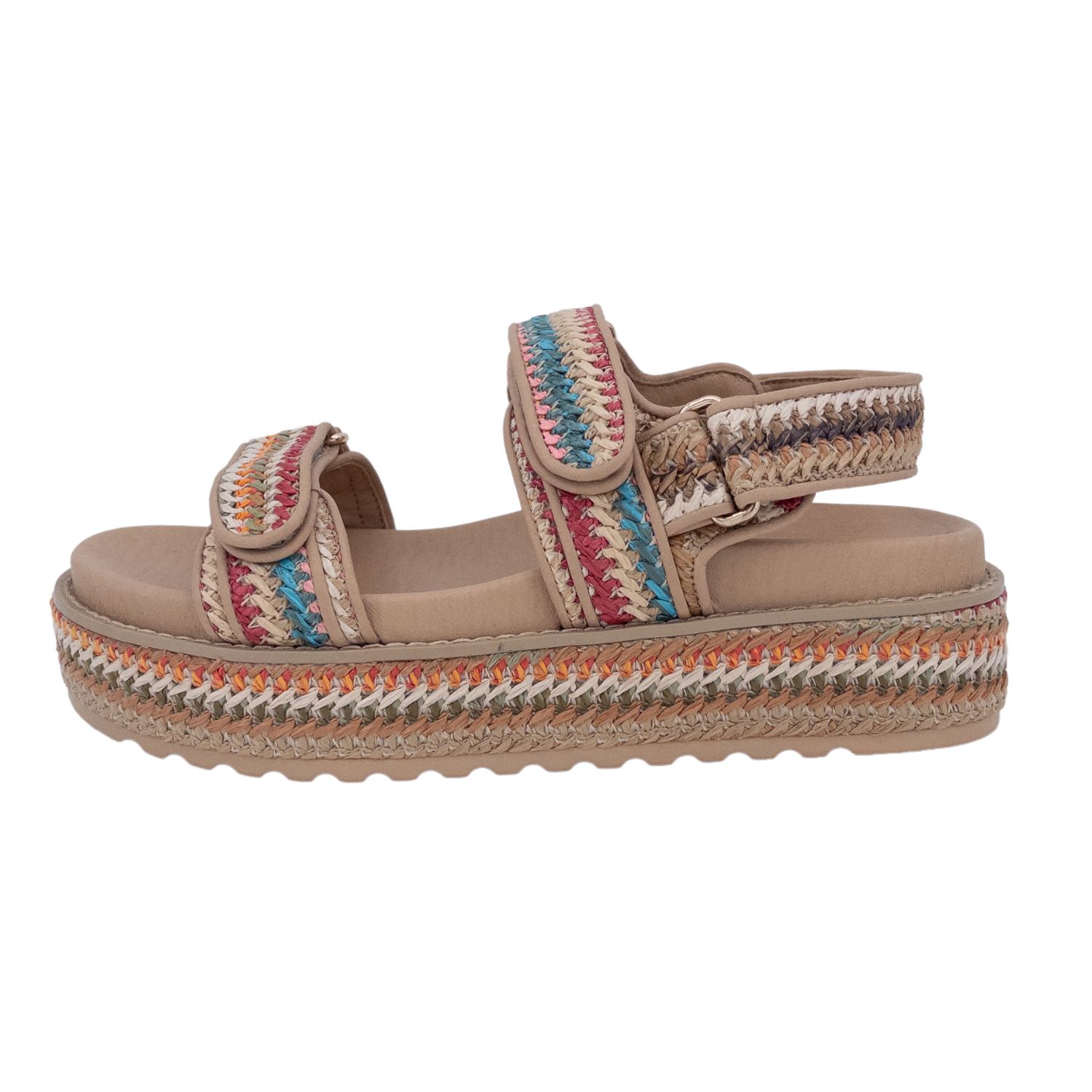 High Platform Raffia Sandals
