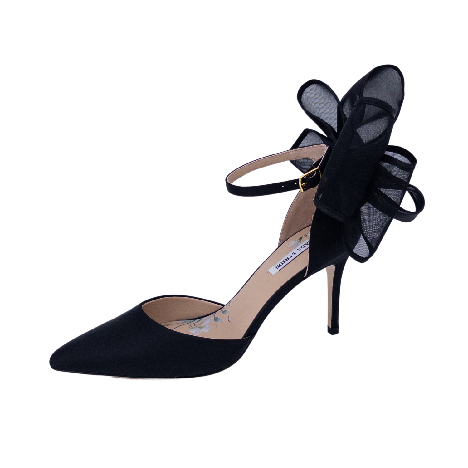 statement bow heels wholesale; red and black satin ankle strap pumps; high heel evening shoes manufacturer; bold party heels B2B supplier; fashion-forward wholesale women's heels