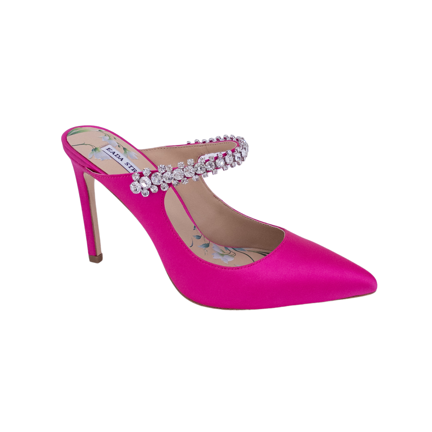 wholesale neon mule heels; rhinestone strap high heel factory;  custom ladies party shoes supplier;  satin jeweled mules for women; yellow high heel pumps manufacturer
