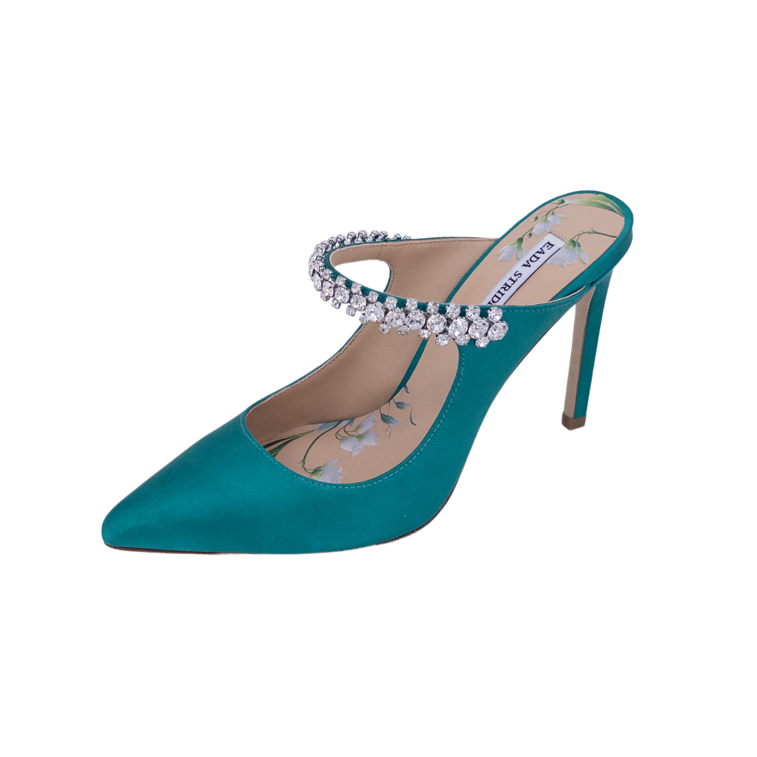 Jeweled Satin Mule Pump