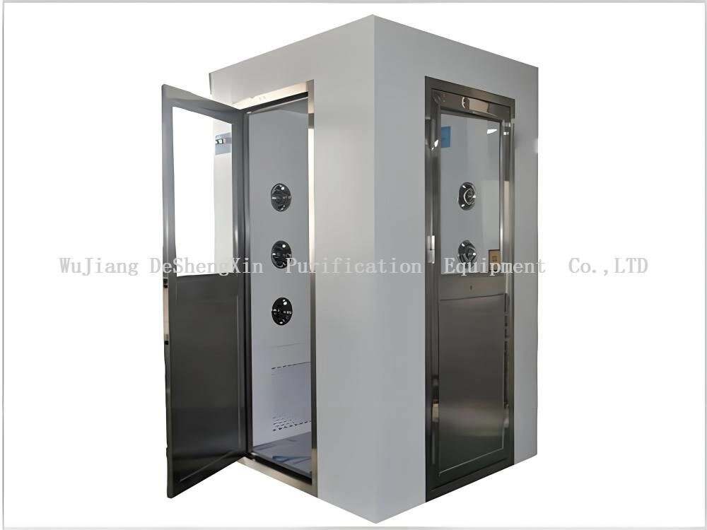 L-Shaped Air Showers, air shower, contamination control, cleanliness standards, hygiene solutions, space-saving design, industrial cleaning, advanced filtration, particle removal, efficient cleaning