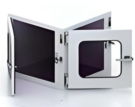 Corner Pass Through Box, Cleanroom Transfer, Spatial Flexibility, Sealed Chambers, Contamination Control, Efficiency Enhancement, Safety Features, Interlock Mechanism, Intercom Communication, Easy Maintenance