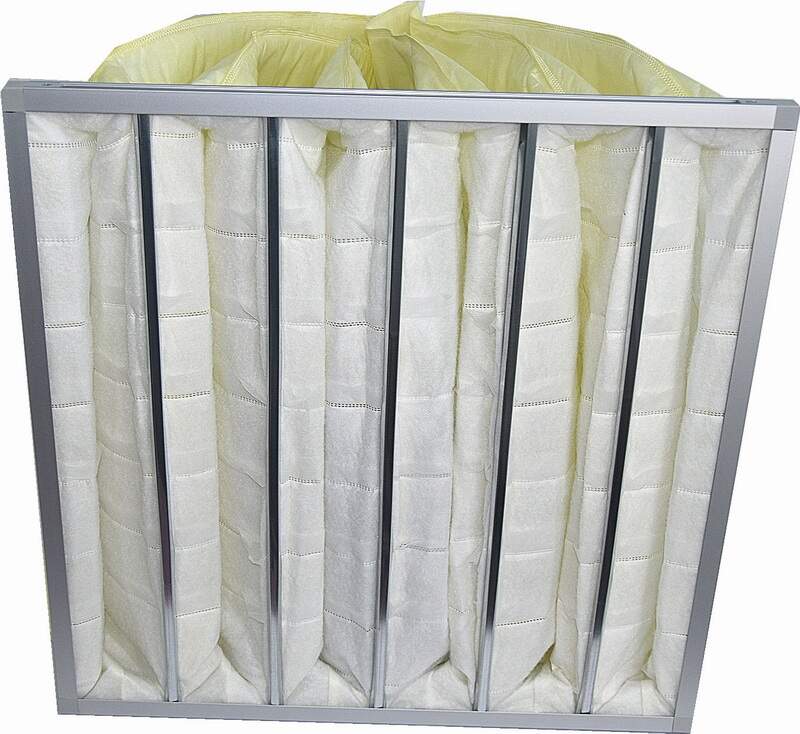 Deshengxin F8, bag filter, medium-efficiency, HVAC, cleanroom, air filtration, dust removal, polypropylene media, ultrasonic sealing, industrial filtration