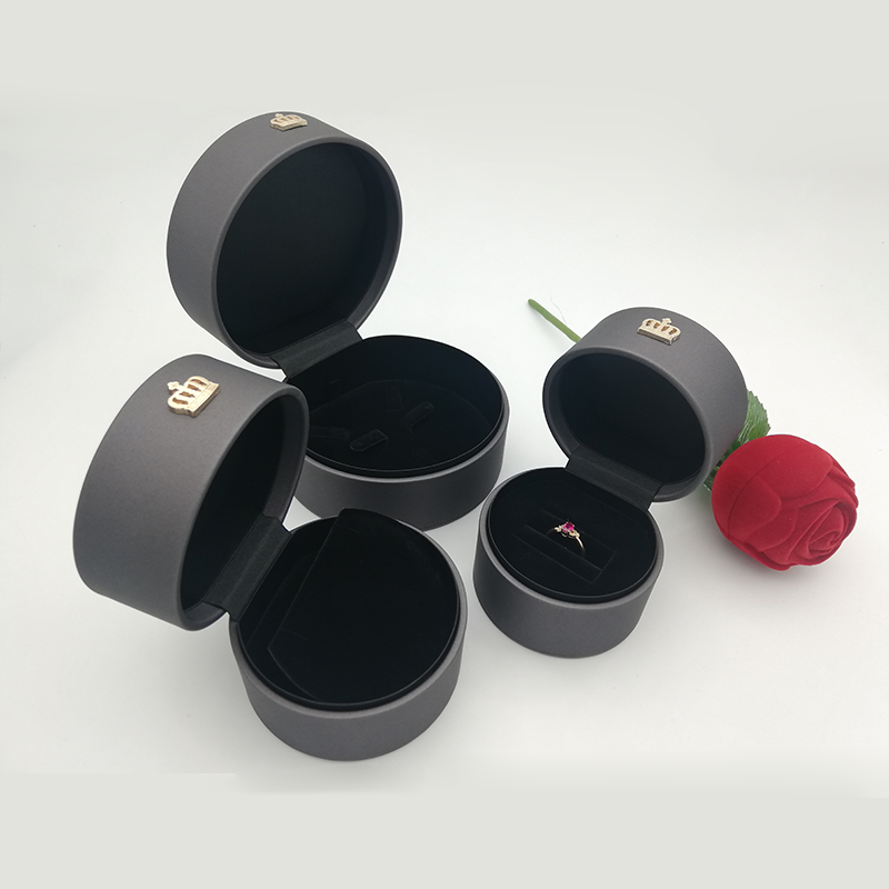 Jewelry Leather Box Crown Jewelry Box Elegant Gift Box