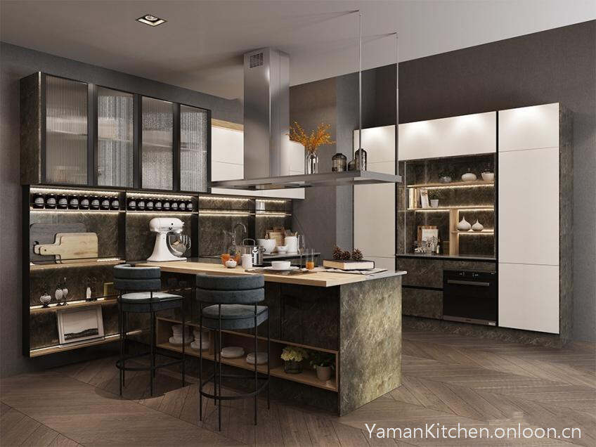 Yaman modern kitchen for bar kitchen supplier with bar table and beauti display