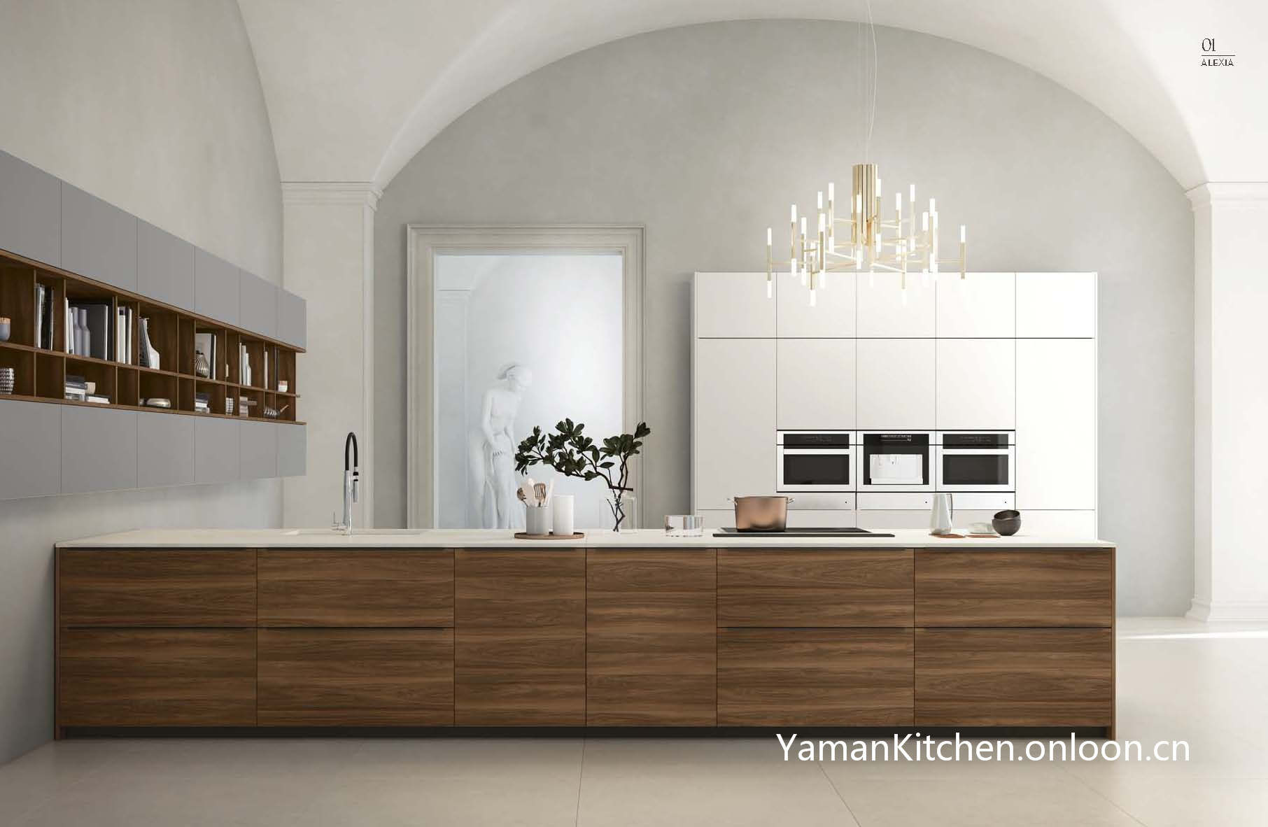 Yaman small budget kitchen melamine kitchen supplier with laminate door