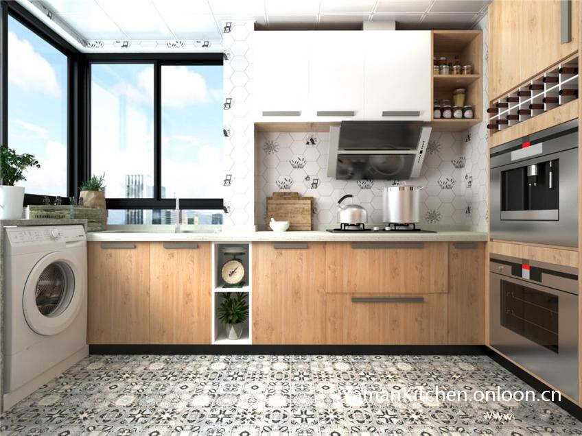 Yaman  apartment kitchen supplier for project melamine kitchen with laminate door