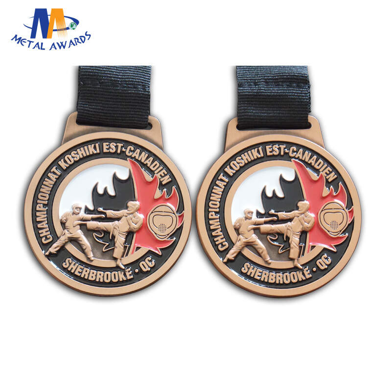 Custom Awards Metal Taekwondo Or KongFu Medals With Soft Enamel Colors And Lanyard