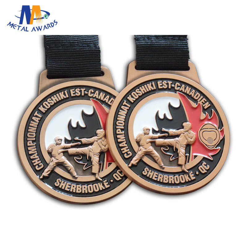 Custom Awards Metal Taekwondo Or KongFu Medals With Soft Enamel Colors And Lanyard