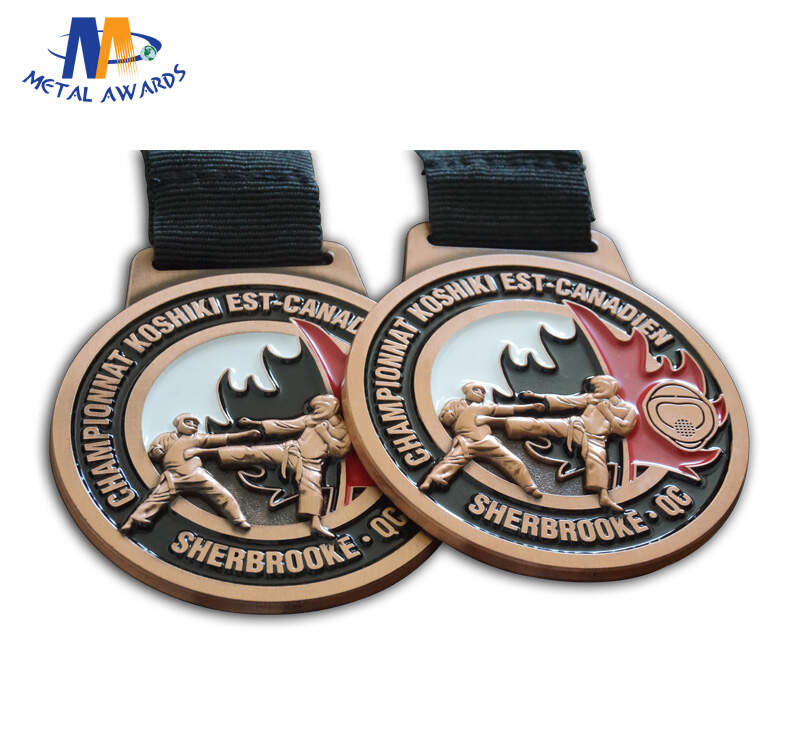 Custom Awards Metal Taekwondo Or KongFu Medals With Soft Enamel Colors And Lanyard