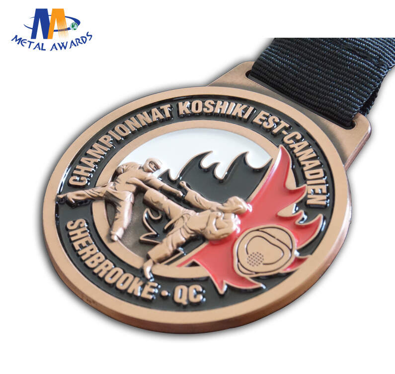 Custom Awards Metal Taekwondo Or KongFu Medals With Soft Enamel Colors And Lanyard